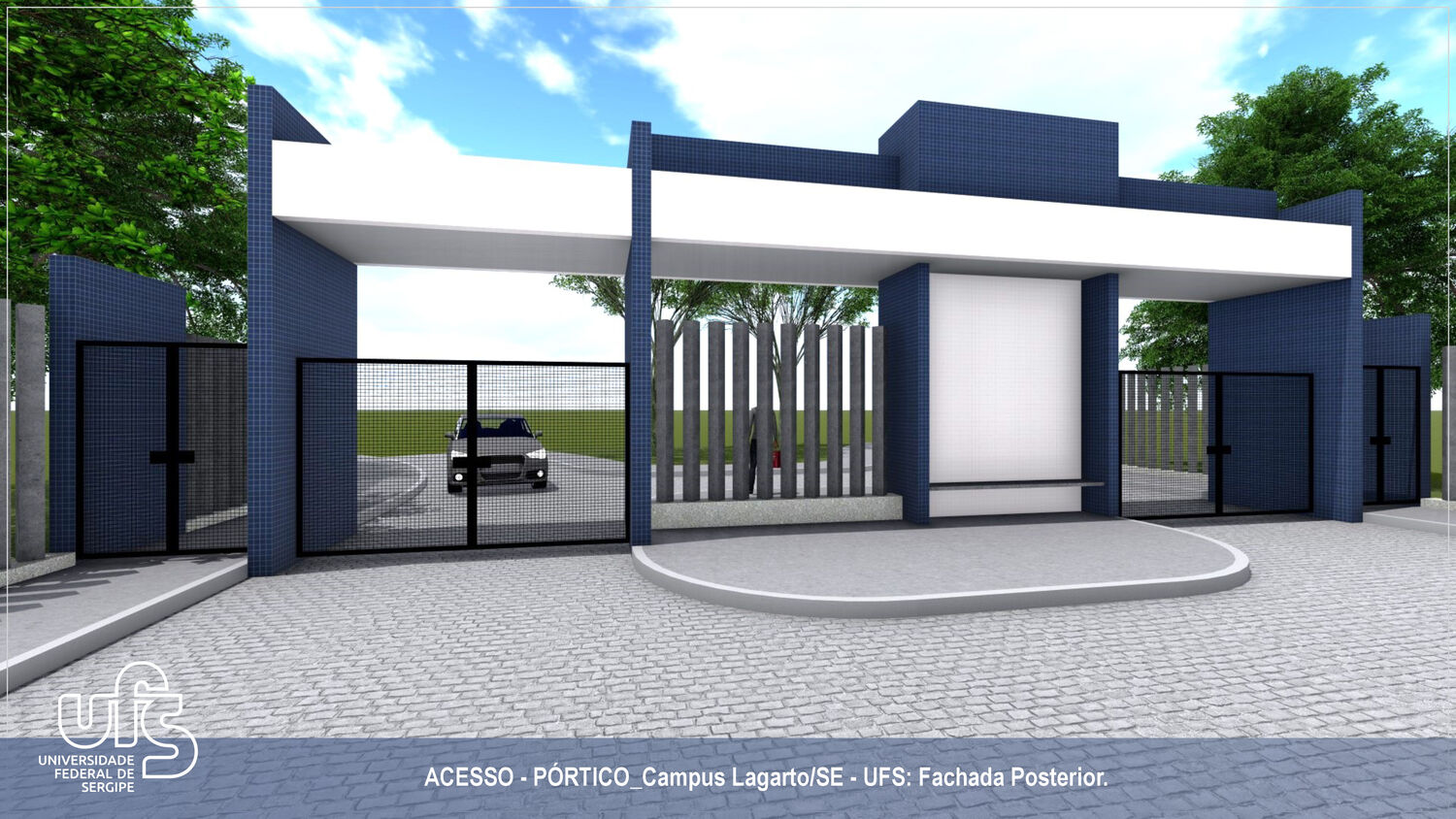 Novo pórtico da UFS. Reprodução: Projeção Dofis