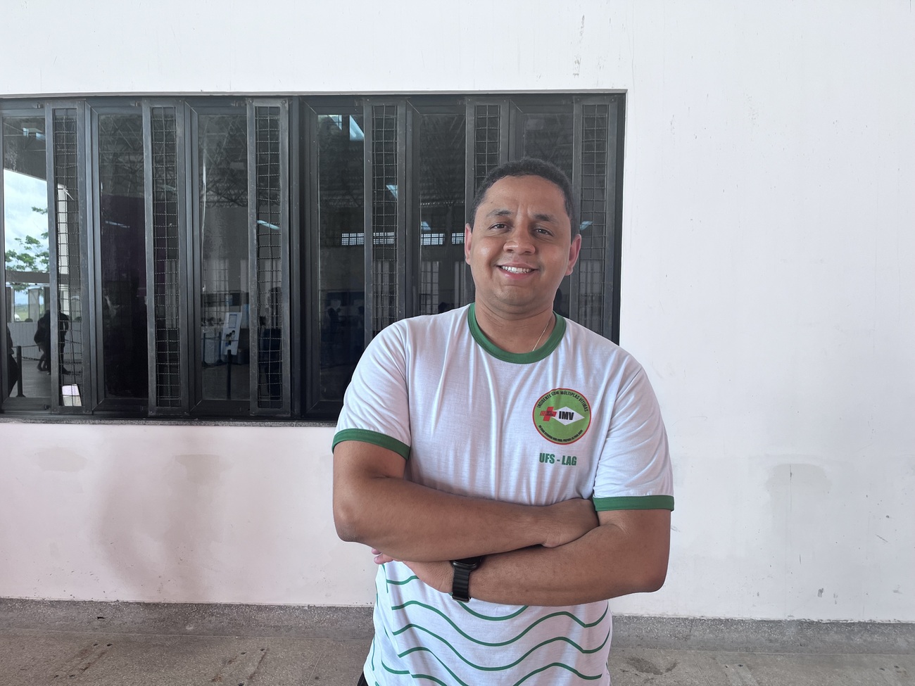 Discente Victor Pires foi responsável pela narração/mediação. Foto: Ana Laura Farias/Campus Lagarto