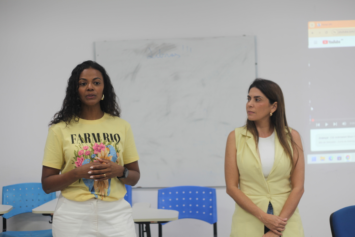 Psicólogas Giceli Formiga e Tatiana Tavares (Foto: Ana Laura Farias/Campus Lagarto)