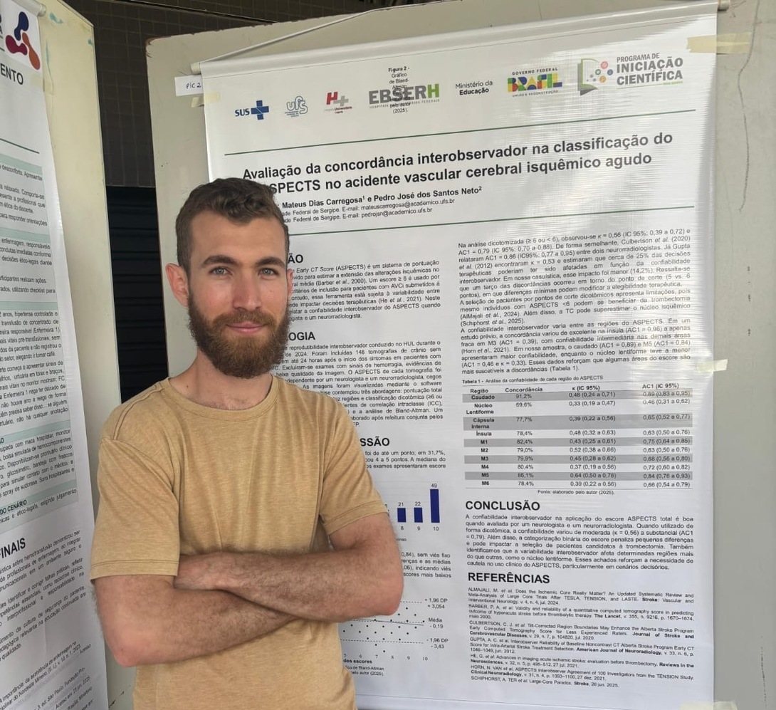 Mateus durante apresentação de trabalho (Foto: arquivo pessoal)